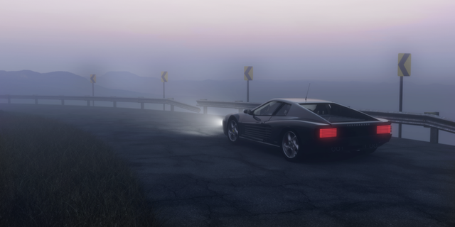 car in the mists